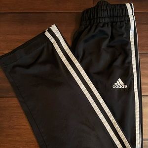 Boys  Adidas’s Sweat Pants M 10/12 Black White Stripe Athletic Jogging Pants